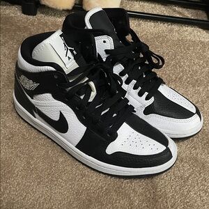 Nike Air Jordans Black and White Sneakers